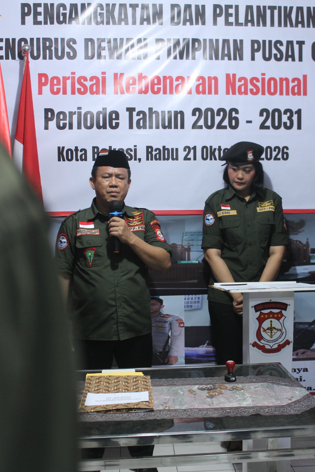 Mangapul Sirait, S.H., saat menyampaikan Ungkapan Terima kasih