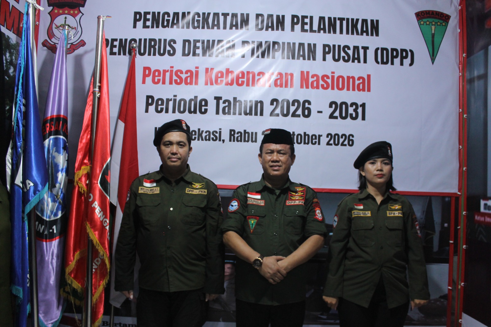 Dari Sebelah Kiri - Ricky Dwi Parlindungan Sirait, S.T (Sekjen PKN), Mangapul Sirait, S.H (Ketua Umum PKN) dan Debiyuti Fani SImbolon (Bendahara Umum)
